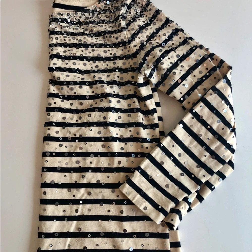 J Crew Factory 3/4” Striped Sequin Shirt - Picture 2 of 6